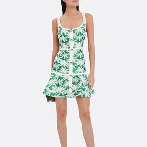Alexis Lisel palm print sleeveless mini dress